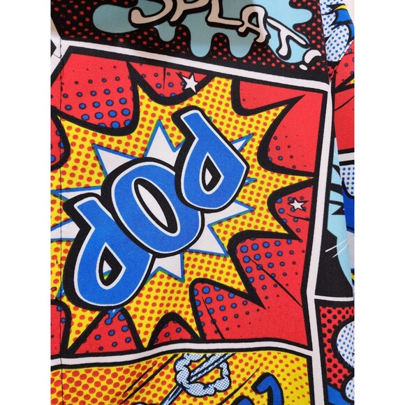Oh Snap! Mens Medium Multcolor Button Shirt Pop Art Cartoon Retro Comic Graphic - Picture 7 of 15